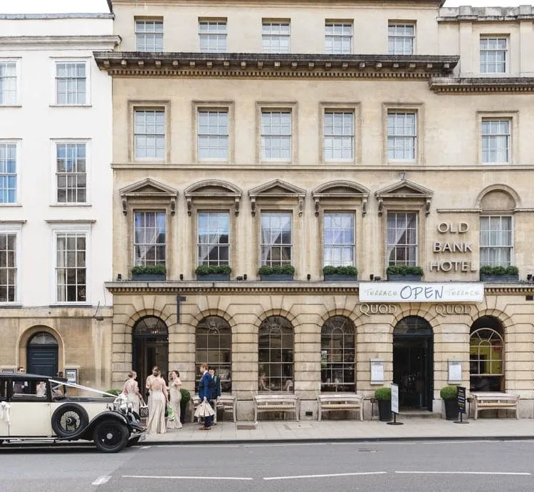 2021 - Old Bank Hotel - Oxford - Rebecca & Adam Wedding Facade Building Exterior Vintage Car