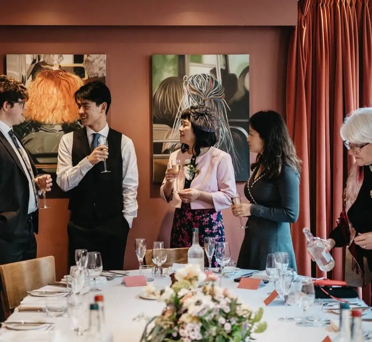 2022 - Quod Restaurant & Bar - Oxford - Red Room Private Dining Wedding Celebration Friends Family